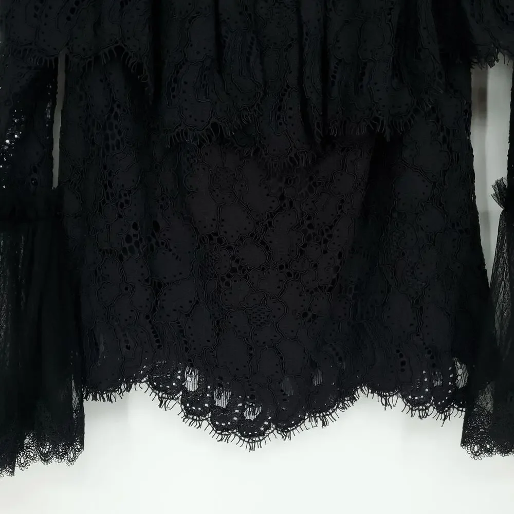 Revolve Alexis Laurena Off the Shoulder Black Top Size Medium NWT